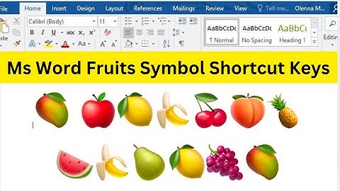 Fruits Symbol Shortcut Keys In Microsoft Word (हिन्दी)