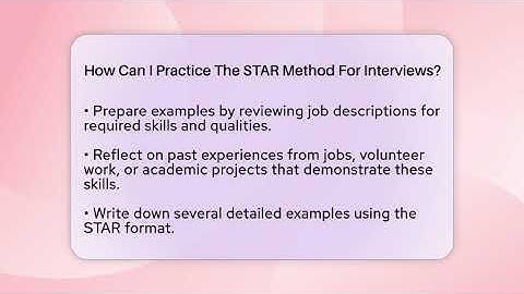 How Can I Practice The STAR Method For Interviews? - Job Success Network