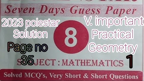 [Class 8 Math] #polestar2023 Solution,Practical Geometry #pseb,part-1,Solved By - Pawan Sir #like