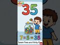 Seven Table Song for Kids | Learn Multiplication Table of 7 | Easy Math Tables for Children #shorts