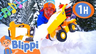 Toy Trucks in the Snow Song | 1 Hour of BLIPPI Winter Songs | Educational Songs For Kids