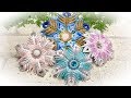 ❄️ Снежинки своими руками из лент канзаши ❄️ diy christmas ornaments snowflake