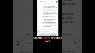 Search Flights ✈️ Using Google Bard | Google Bard | Search Flights #ai #googleai #chatbots #bard screenshot 4