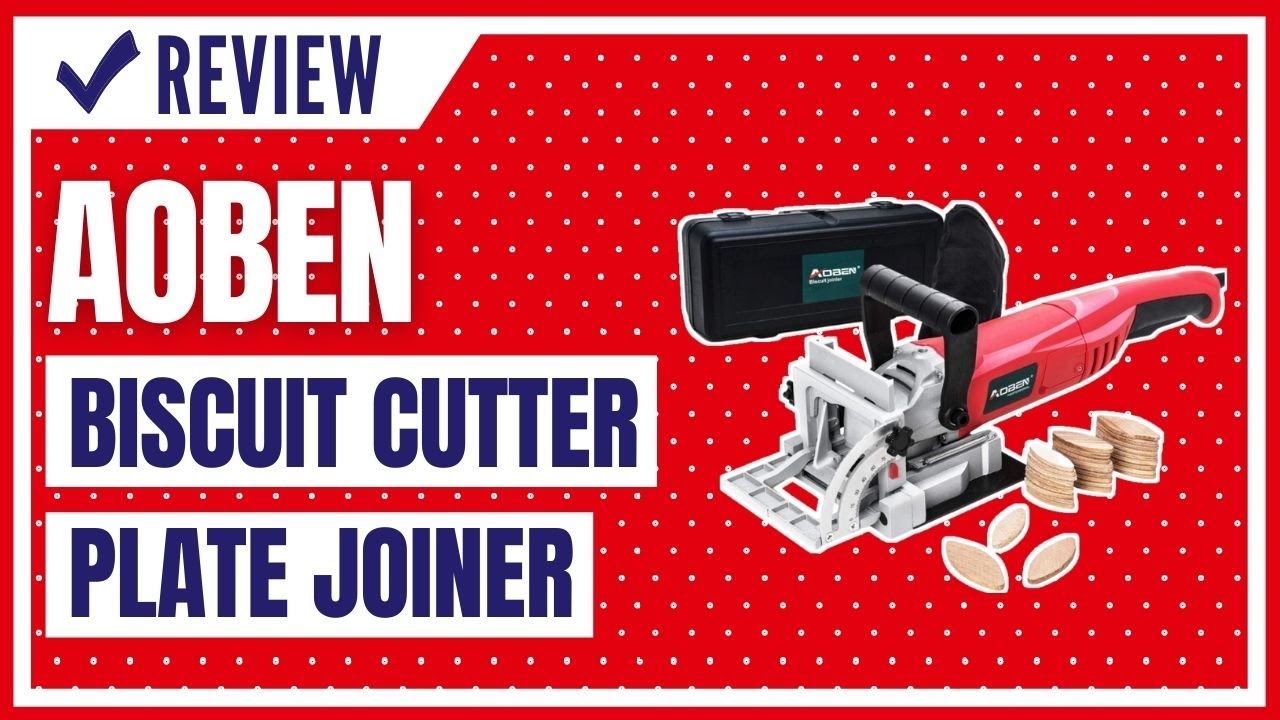 AOBEN 8.5 Amp Biscuit Cutter Plate Joiner with No. 0 Wood(30 Pcs) No. 10  Wood(30 Pcs) No. 20 Wood(50 Pcs), 4 Tungsten Carbide Tipped Blade,  Adjustable Angle and Dust Bag 
