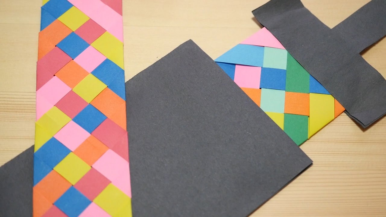 色画用紙で工作 五つ編みの作り方 Drawing Paper Youtube