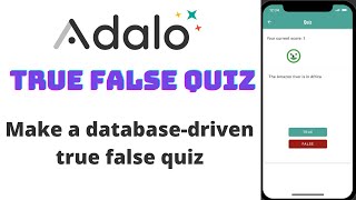 Adalo quiz tutorial - make a database driven true or false quiz (without multiple screens) screenshot 3