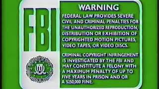 Green Fbi Warning Screens 1990-1999 Vhs Capture