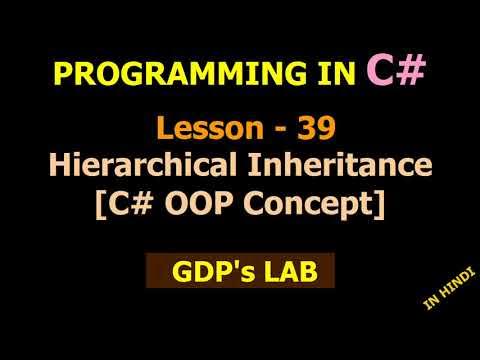 Hierarchical Inheritance in C# | Lesson - 39 | C# in Hindi - YouTube