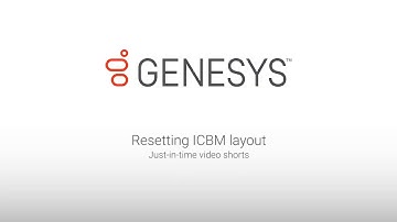 Genesys University: Resetting the IC Business Manager (ICBM) Layout