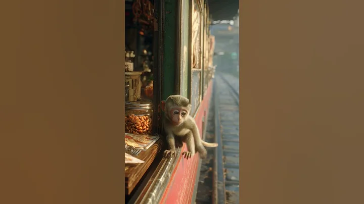 Baby Monkey Caught Stealing Food From Shop! 🐒🍌