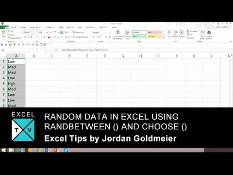 Creating Random Data in Excel using RANDBETWEEN and CHOOSE