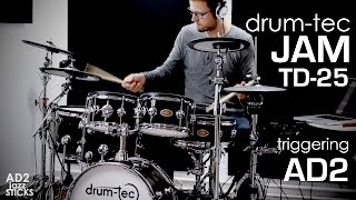 drum-tec Jam series & Roland TD-25 module triggering XLN Audio Addictive Drums 2