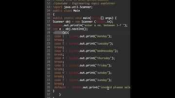 print weekdays in java using switch statement (short)