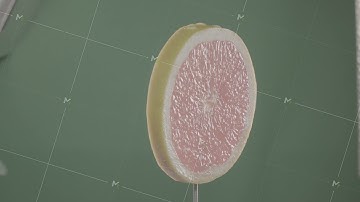 Grapefruit rotating with loop on green screen for chroma key