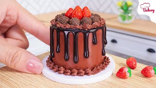 [Mini Cake ] Amazing Miniature Classic Chocolate Strawberry Cake | Mini Bakery