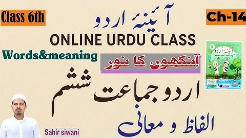 Chapter 14 words & Meaning Urdu class 6th | Urdu class 6 with Sahir siwani