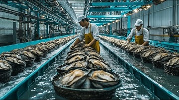 How Billions of Mussels Are Raised & Harvested in Deep Sea | Automatic Mussel Processing Technology