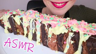 ASMR: Marble Chocolate Cake with Praline Pastry Cream & White Chocolate | Eating Sounds | No Talking