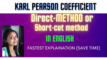 Karl Pearson Correlation Coefficient |Direct method | English | Shortcut method |