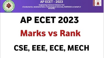 ap ecet 2022 marks vs rank branch wise cse ece eee mech #ecetmarksvsrank#ecet2023