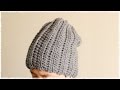 かぎ編み・簡単帽子の編み方・作り方　 diy easy crochet beanie hat like ribbed knit