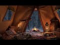 Camping Tent Ambience In the Middle of a Snowy Mountains