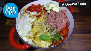 Все в одной кастрюле. Паста с овощами и фаршем. One Pot Pasta