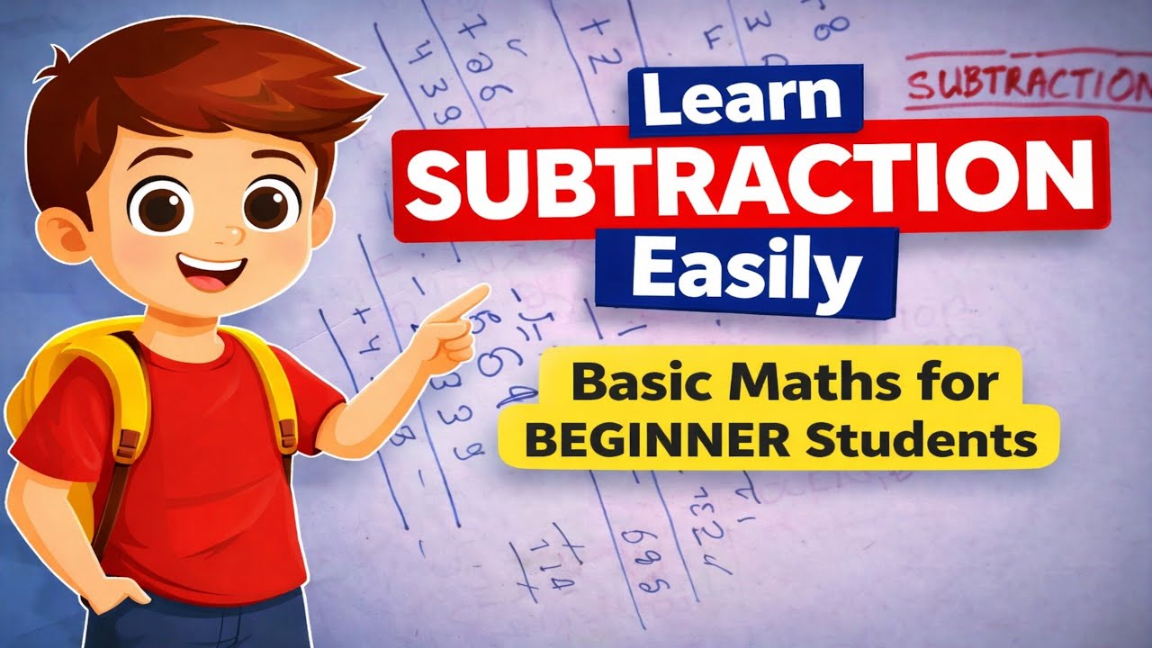 Learn Subtraction Easily | Basic Maths for Beginners | Step-by-Step Method