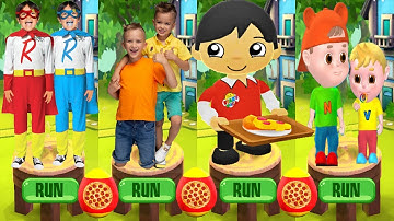 Tag with Ryan Lunchtime Ryan vs Vlad and Niki Run - All Characters Unlocked All Costumes Combo Panda