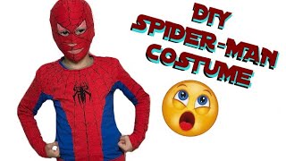 How to make Spiderman DIY suit Costume for kids اسهل طريقة لعمل بدلة سبايدر مان وكلفتني ٢٠٠ ج بس