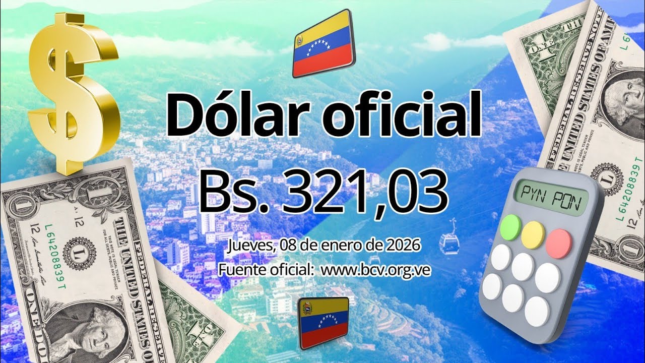 08/01/2026 Precio del Dólar BCV en Venezuela. Descarga la App Pyn Pon Lite y mantente actualizado. 