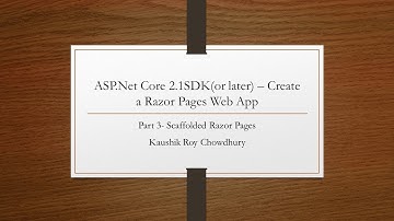 Part 3 Razor Web App in ASP.Net Core - Scaffolded Razor Pages using Entity Framework Core