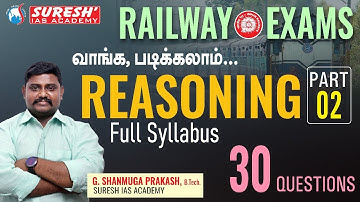 RAILWAY EXAMS | NTPC & GROUP-D | REASONING PART-02 | PRAKASH Sir Suresh IAS Academy