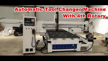 Disc Automatic Tool Changer CNC Router Machine With 4th rotary