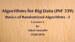Celebrity Basics of Randomized Algorithms - 2 Profile