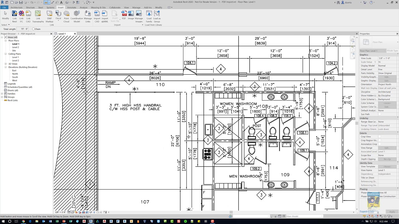 Revit 2020 - How to Insert a PDF File