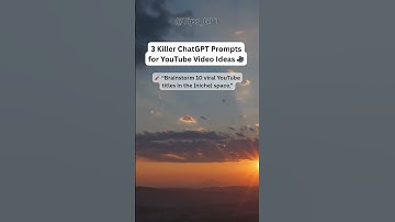 3 Killer ChatGPT Prompts for YouTube Video Ideas 🎥  #chatGPT #productivity #ai #shorts