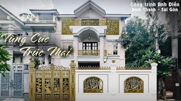 Cổng nhôm đúc Tùng Cúc Trúc Mai | Công trình Anh Diễn - Vina Cổng Sài Gòn