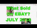 What Sells On Ebay? July 2018 Sold Listings