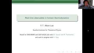 Albert Law | Real-time observables in horizon thermodynamics