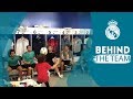 Marcelos son enzo shows off his skills in the real madrid dressing room