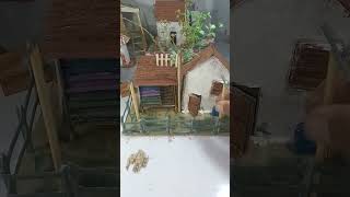 Miniature Village House With Lights, Trees & Fence ✨ | DIY Mini Construction | NS Mini Wonders