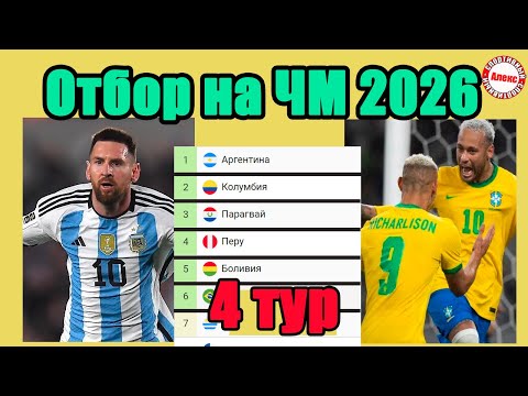 Отбор на ЧМ 2026 (Ю. Америка). 4 тур. Таблица. Результаты. Расписание. Чем опять удивила Бразилия?