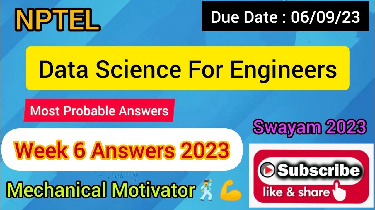 nptel data science for engineers assignment 6 answers 2023