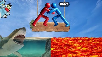 Can Oggy Go Noob vs Pro vs Hacker in Pusher 3D with Jack & Bob ?