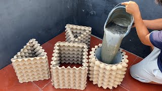 Unique egg tray flower pot ideas / How to make handmade flower pots at home / flower pot craft