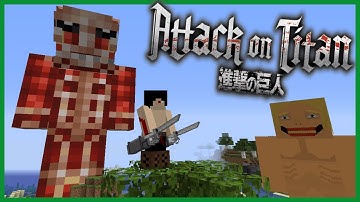 WILD TITANS, BOSS TITANS, 3D MANEUVER GEAR & MORE! Minecraft Attack On Titan Mod Review