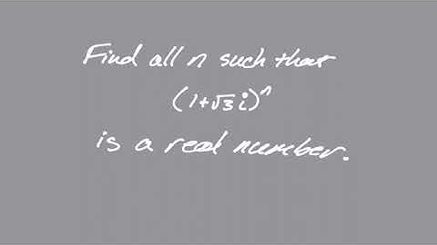 Find n so (1 + sqrt(3)i)^n is a real number (DeMoivre