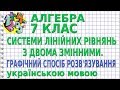 СИСТЕМИ ЛІНІЙНИХ РІВНЯНЬ З ДВОМА ЗМІННИМИ. ГРАФІЧНИЙ СПОСІБ РОЗВ'ЯЗУВАННЯ. Урок | АЛГЕБРА 7 клас