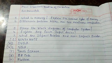 Dca 1st sem Important Question Of Computers Fundamentals